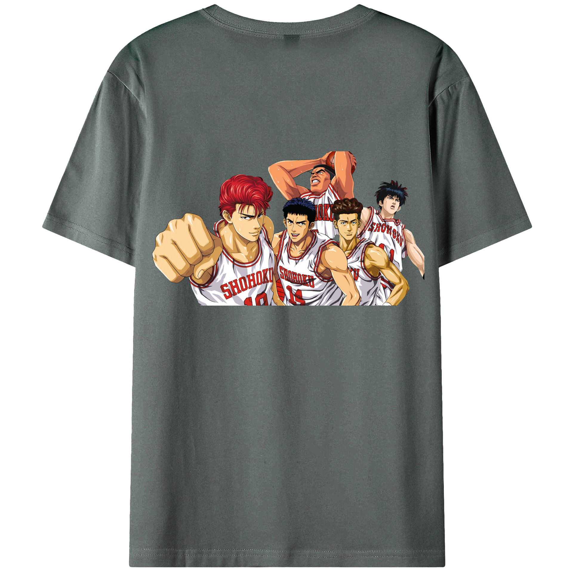 （画像用） SLAM DUNK／スラムダンク 綿100％ メンズ半袖Tシャツ（バックプリント） 通気性